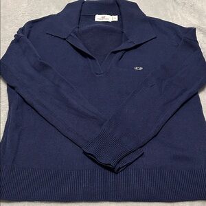 Vineyard Vines Women’s Navy Collar Knit Sweater